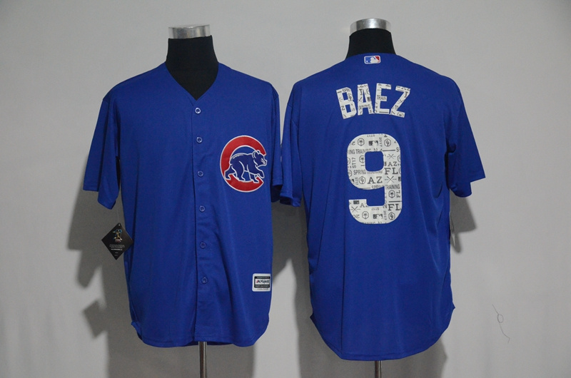 2017 MLB Chicago Cubs #9 Baez Blue Fashion Edition Jerseys->boston red sox->MLB Jersey
